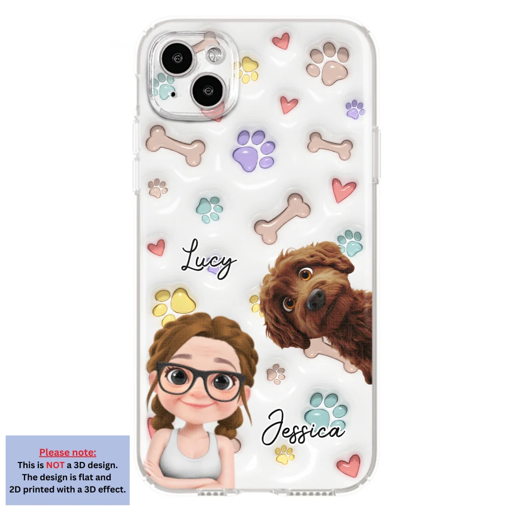 Her Baby Lovely Dogs - Personalized Custom 3D Inflated Effect Phone Case - Image 12