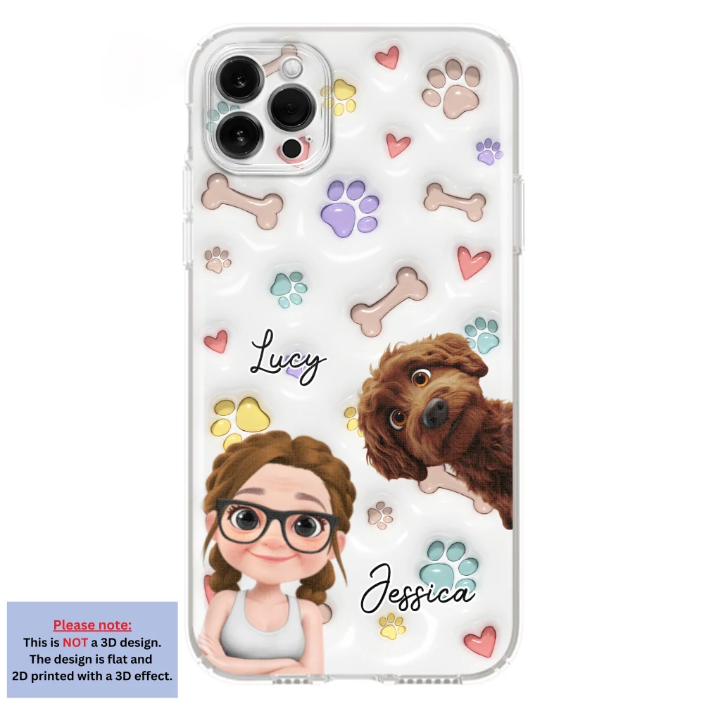Her Baby Lovely Dogs - Personalized Custom 3D Inflated Effect Phone Case - Image 13