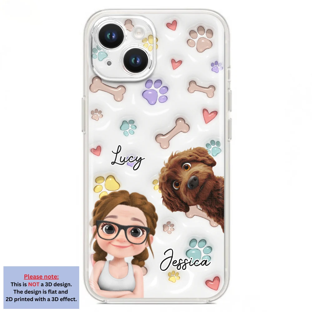 Her Baby Lovely Dogs - Personalized Custom 3D Inflated Effect Phone Case - Image 15