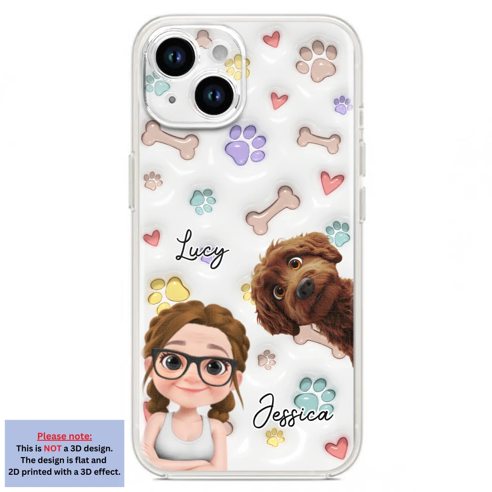 Her Baby Lovely Dogs - Personalized Custom 3D Inflated Effect Phone Case - Image 16