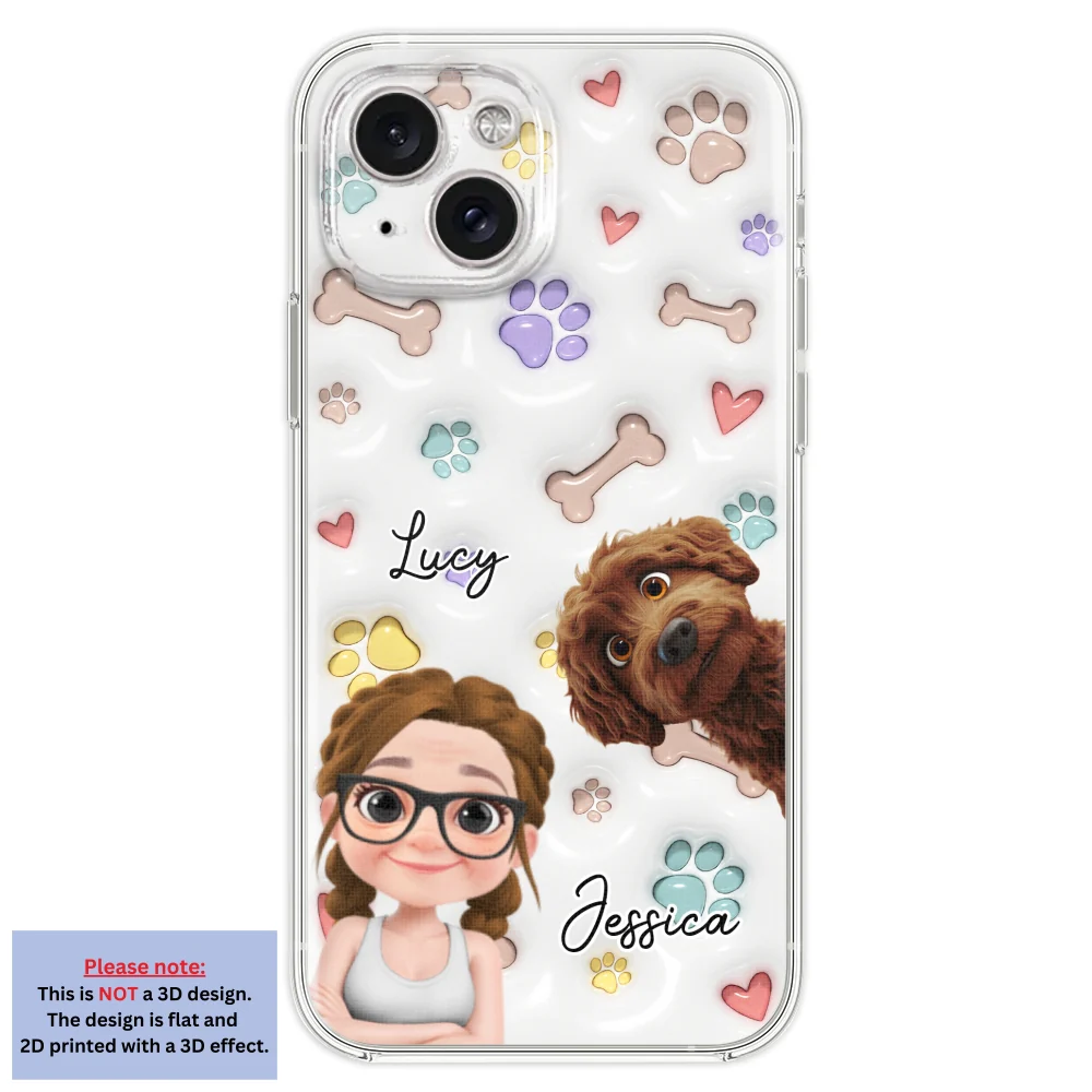 Her Baby Lovely Dogs - Personalized Custom 3D Inflated Effect Phone Case - Image 19