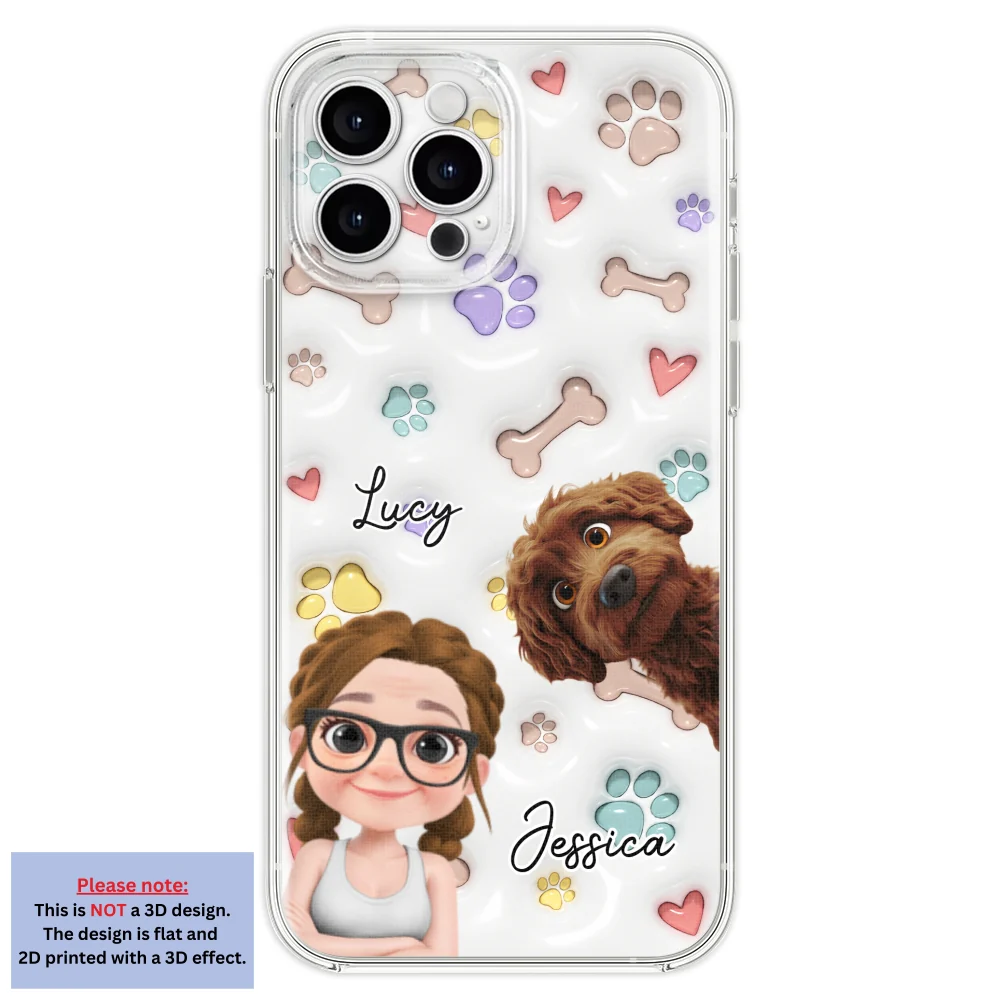 Her Baby Lovely Dogs - Personalized Custom 3D Inflated Effect Phone Case - Image 20