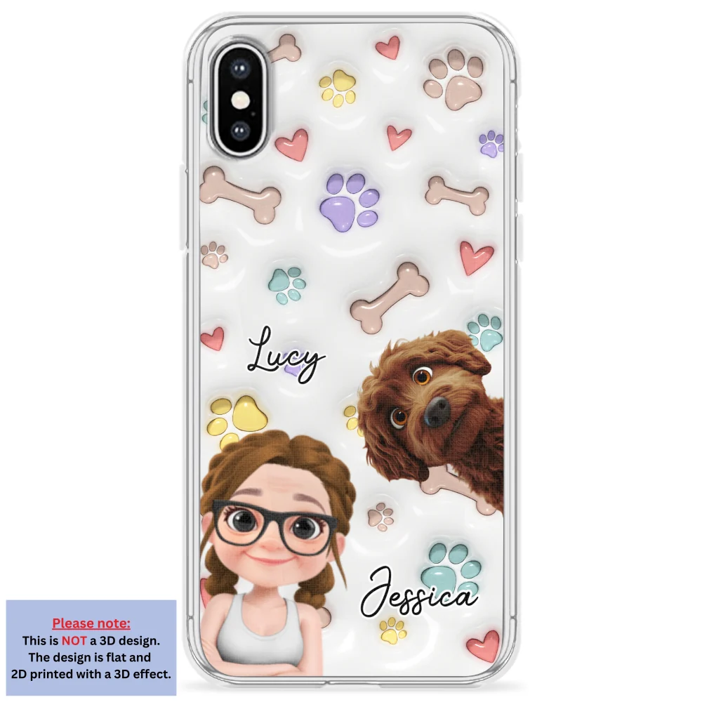 Her Baby Lovely Dogs - Personalized Custom 3D Inflated Effect Phone Case - Image 23