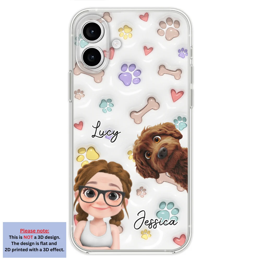 Her Baby Lovely Dogs - Personalized Custom 3D Inflated Effect Phone Case - Image 24