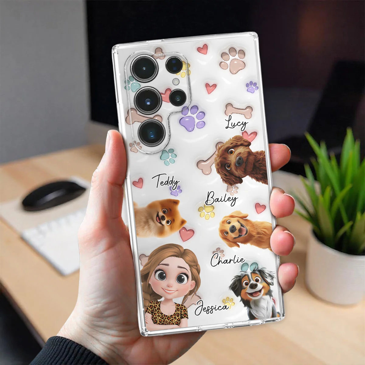 Her Baby Lovely Dogs - Personalized Custom 3D Inflated Effect Phone Case - Image 26
