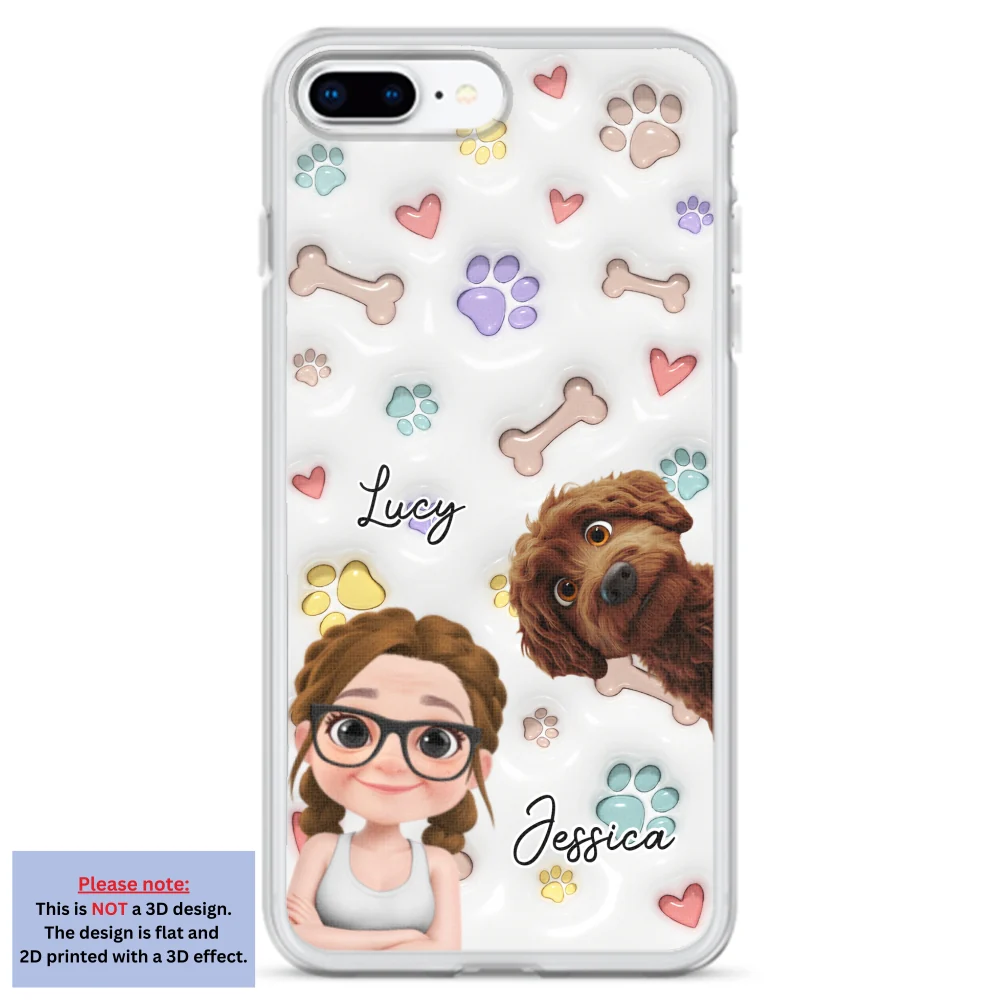 Her Baby Lovely Dogs - Personalized Custom 3D Inflated Effect Phone Case - Image 5