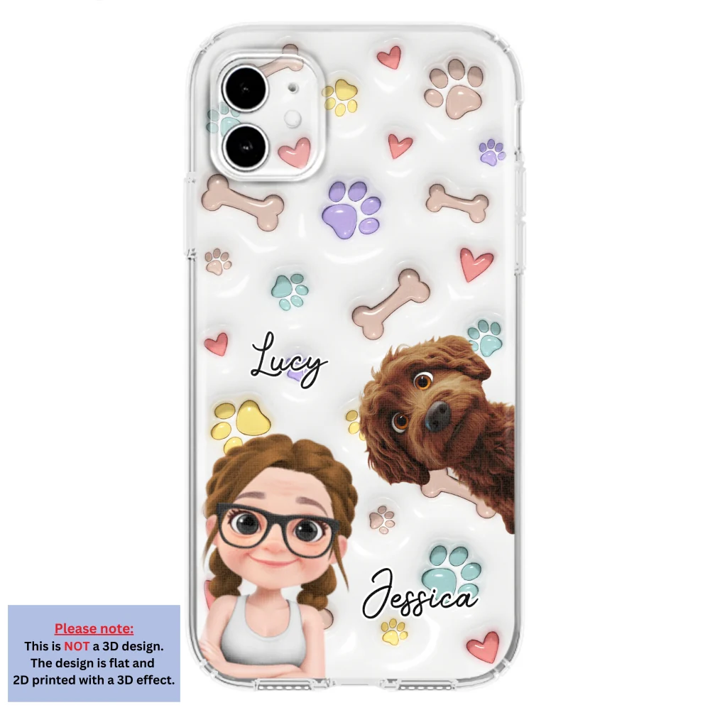 Her Baby Lovely Dogs - Personalized Custom 3D Inflated Effect Phone Case - Image 6