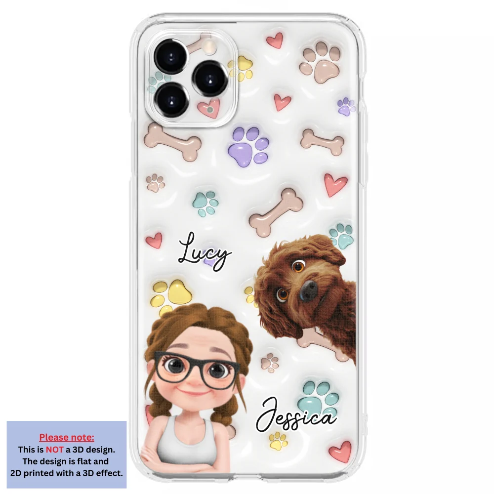 Her Baby Lovely Dogs - Personalized Custom 3D Inflated Effect Phone Case - Image 8