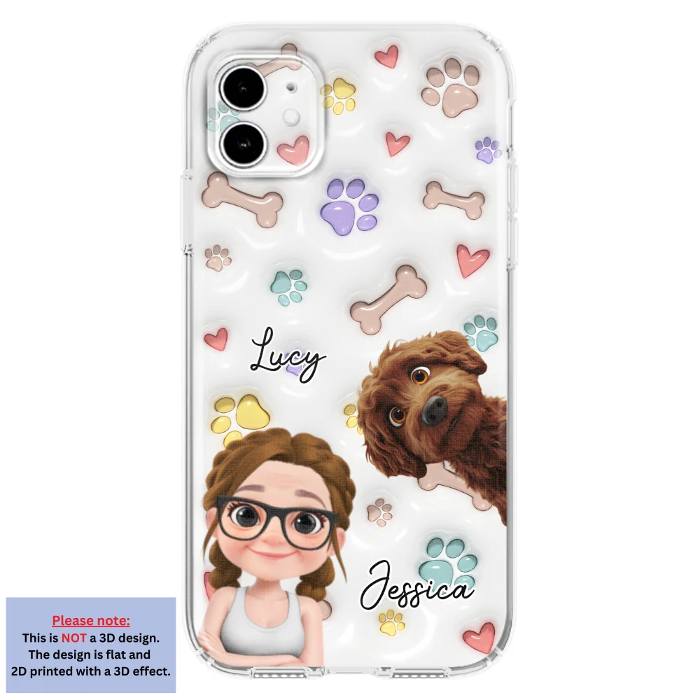 Her Baby Lovely Dogs - Personalized Custom 3D Inflated Effect Phone Case - Image 9