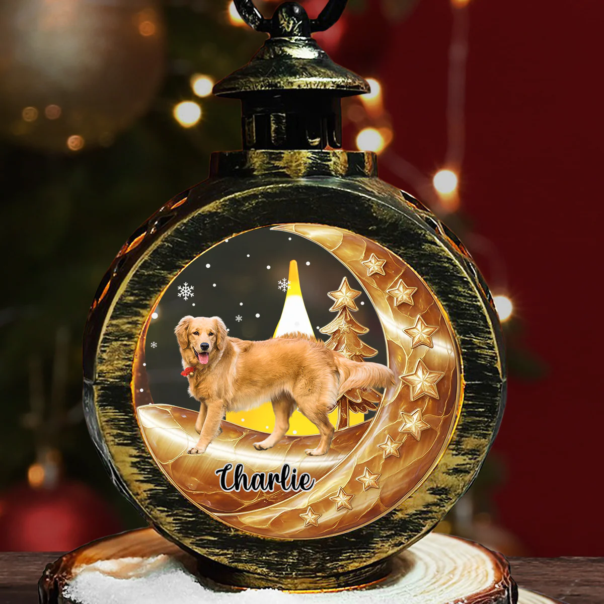 Here Beside Pearl Of You Photo - Personalized Custom 3D Effect Christmas Lantern