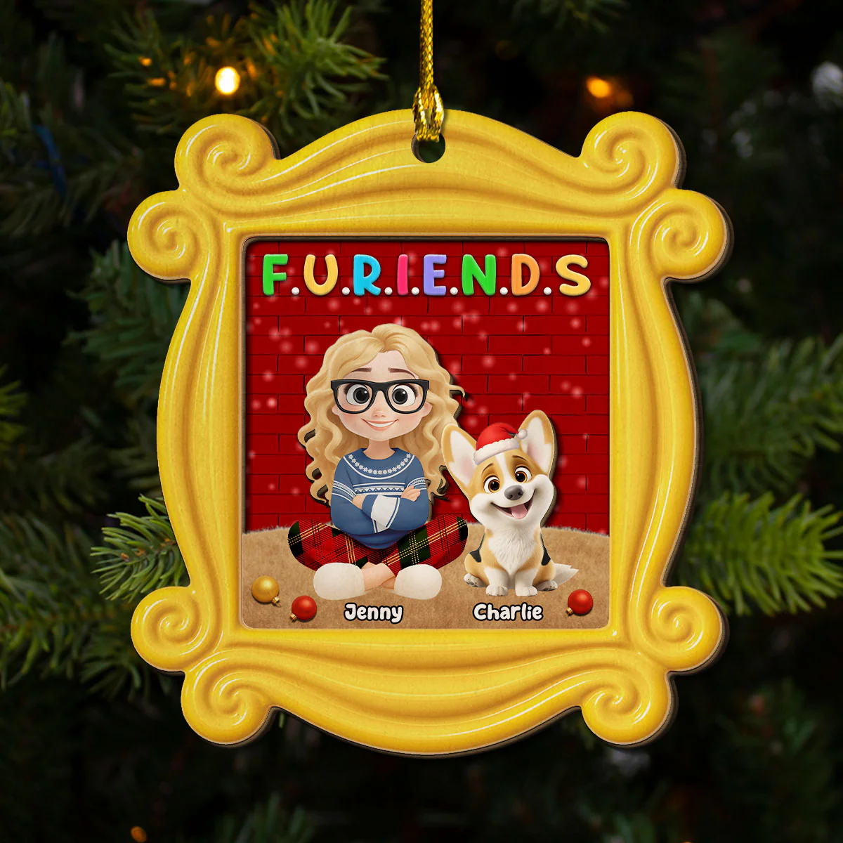 Here For You - Personalized Custom 2-layer Wood Ornament - Image 2
