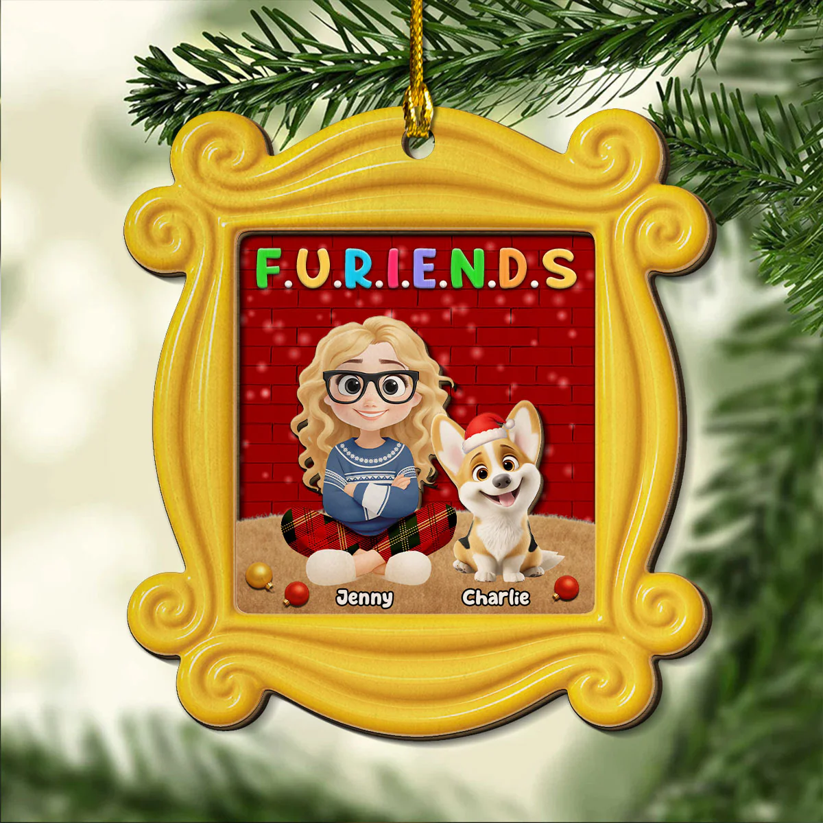 Here For You - Personalized Custom 2-layer Wood Ornament - Image 4