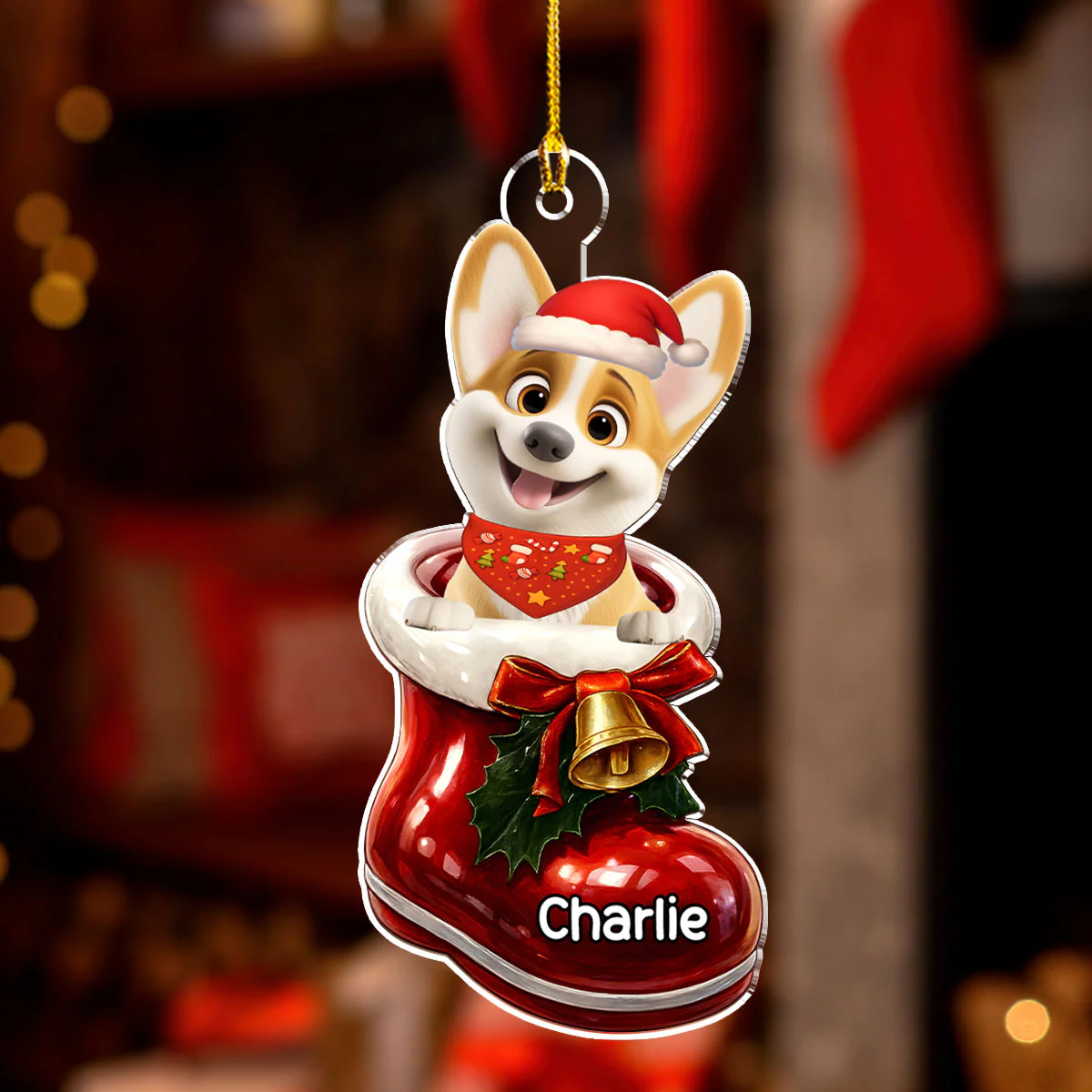 Here In Your Shoes - Personalized Custom 3D Effect Acrylic Ornament - Image 2