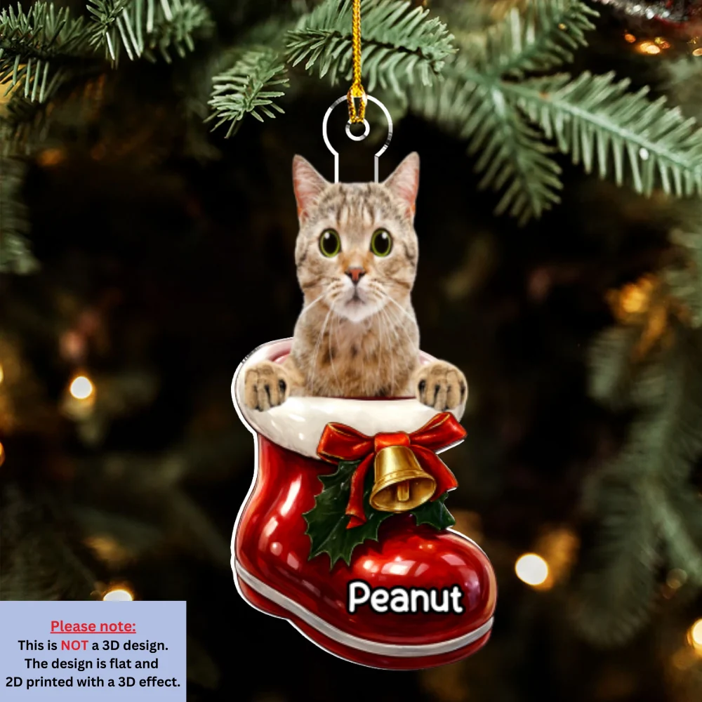 Here In Your Shoes Photo - Personalized Custom 3D Effect Acrylic Ornament - Image 3
