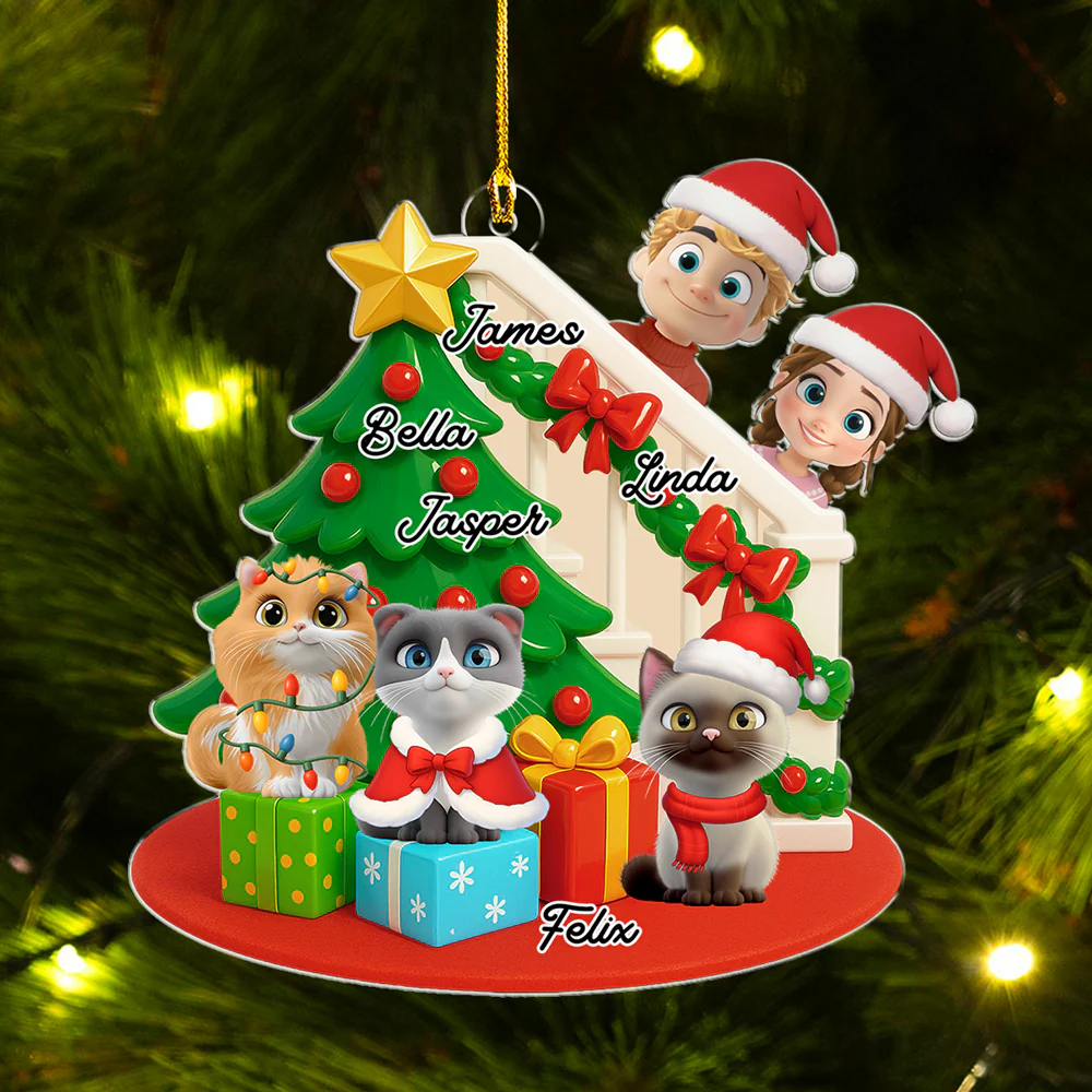 Hide And Seek - Personalized Custom 3D Effect Acrylic Ornament - Image 2