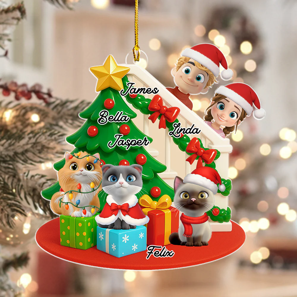 Hide And Seek - Personalized Custom 3D Effect Acrylic Ornament - Image 3