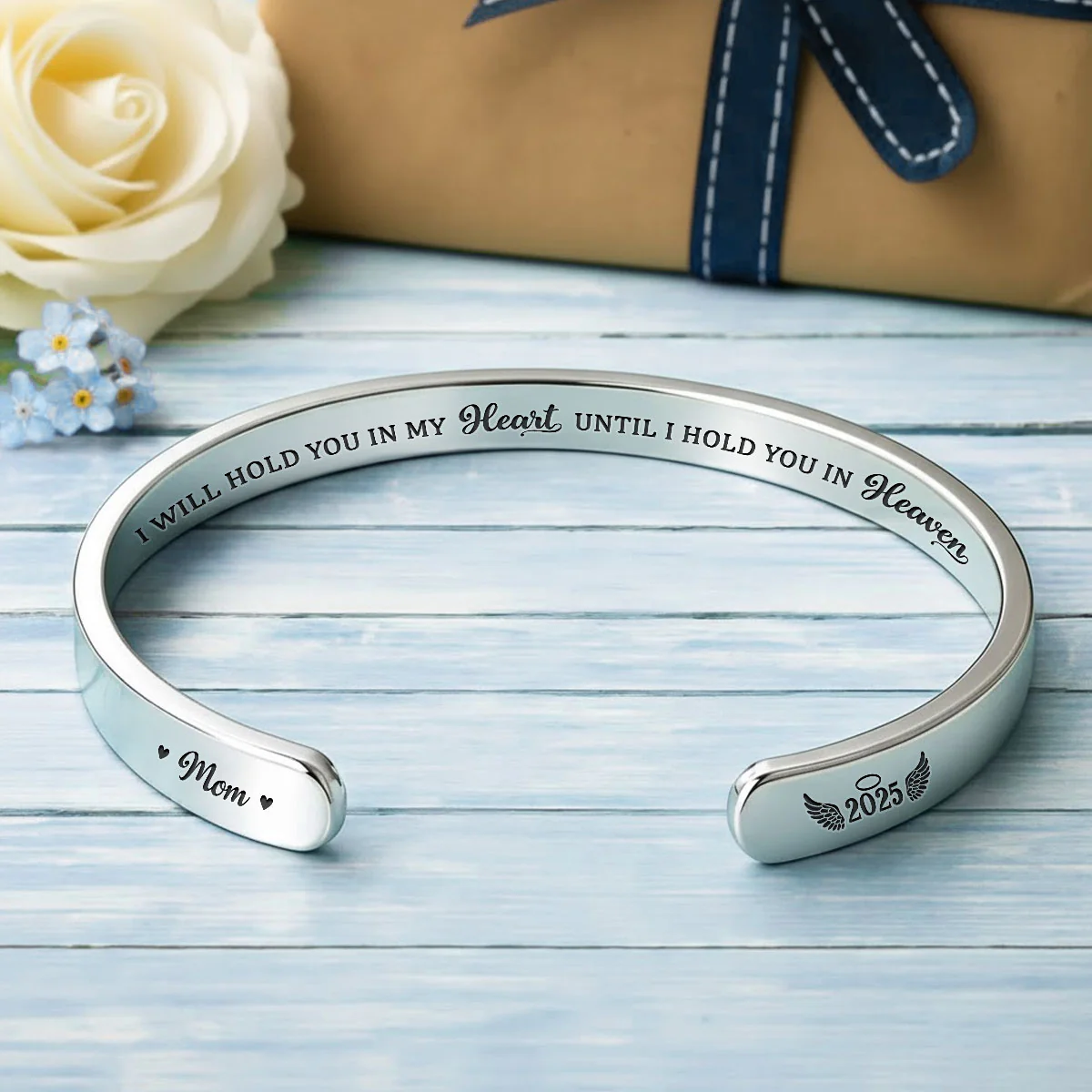 Hold You In My Heart - Personalized Custom Bracelet Cuff