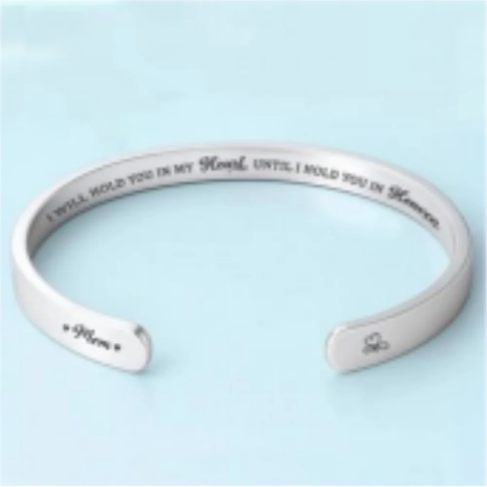 Hold You In My Heart - Personalized Custom Bracelet Cuff - Image 6