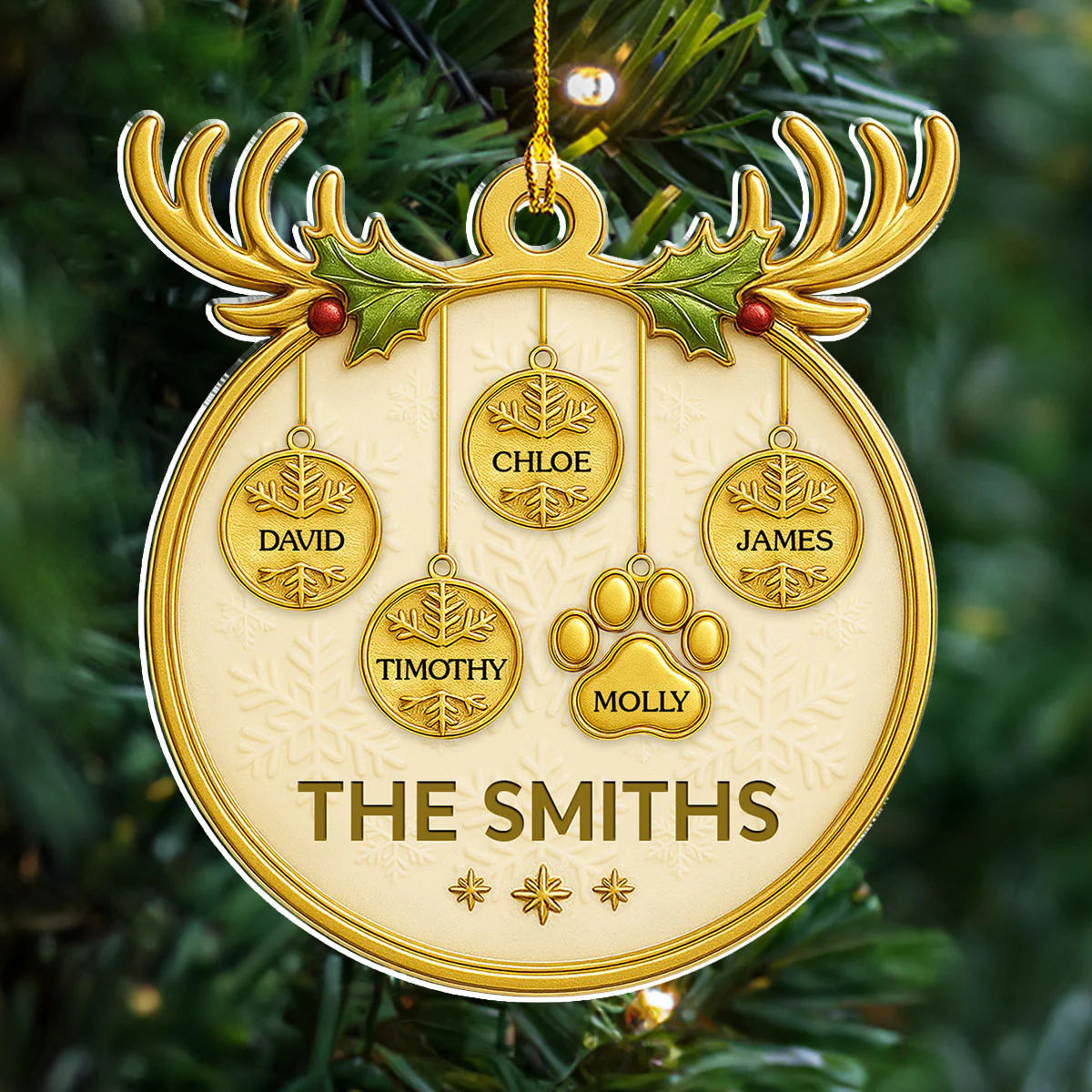 Holiday Family - Personalized Custom Acrylic Ornament - Image 2