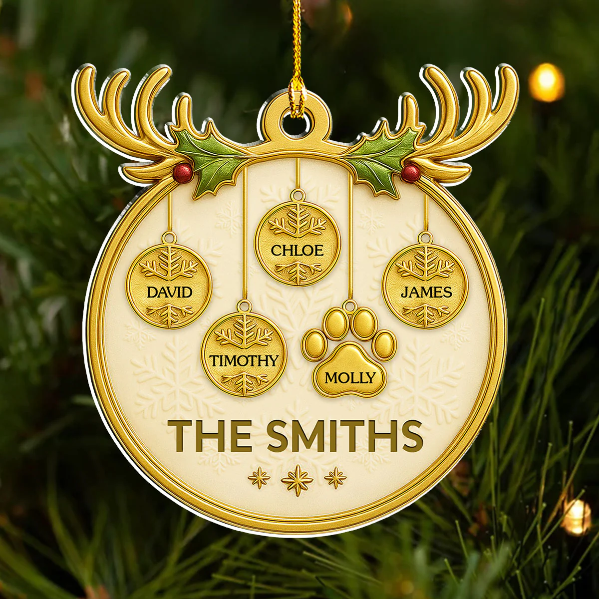 Holiday Family - Personalized Custom Acrylic Ornament - Image 3
