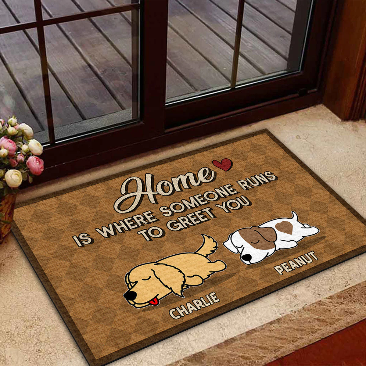 Home Is Where Someone Runs - Personalized Custom Doormat - Image 3