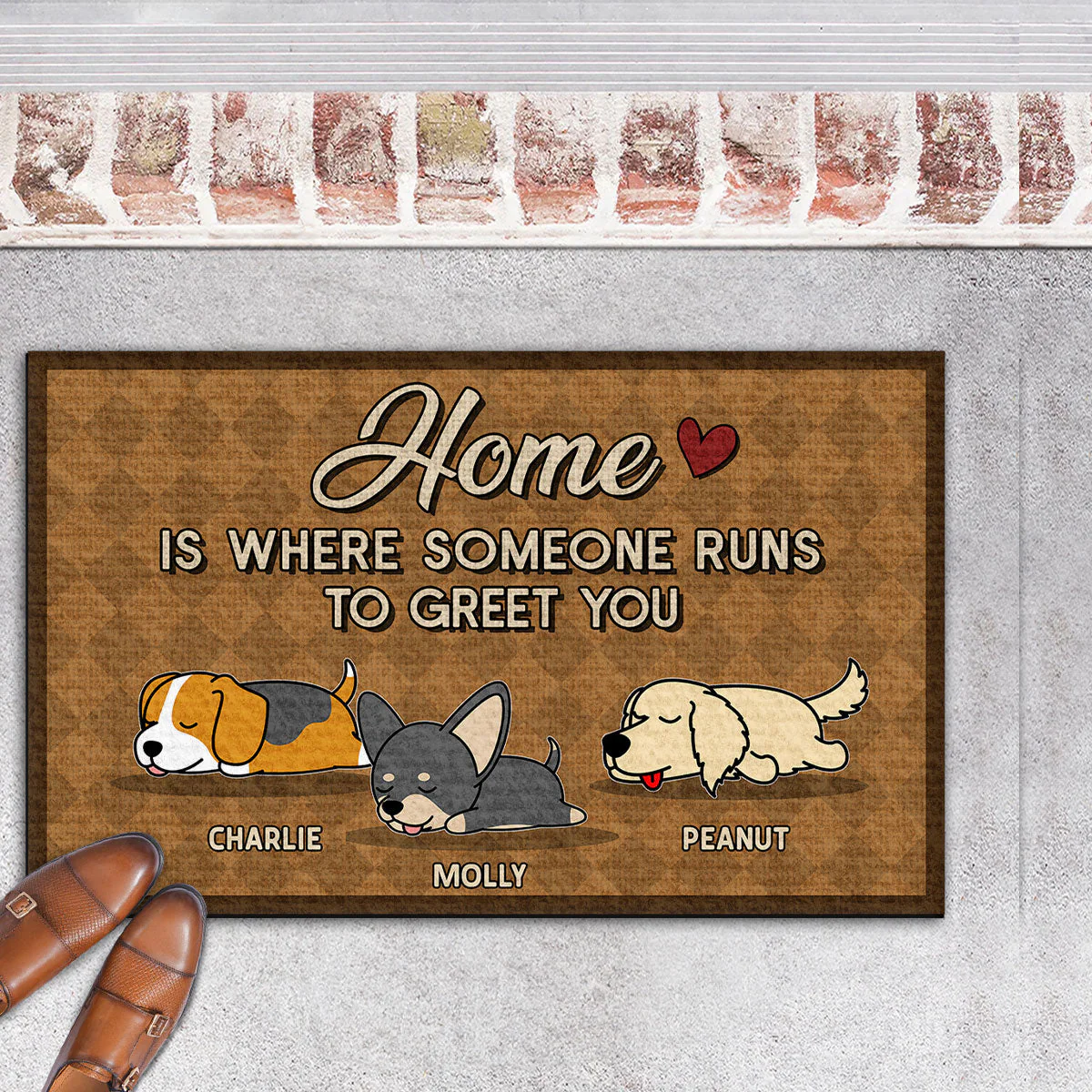 Home Is Where Someone Runs - Personalized Custom Doormat - Image 4