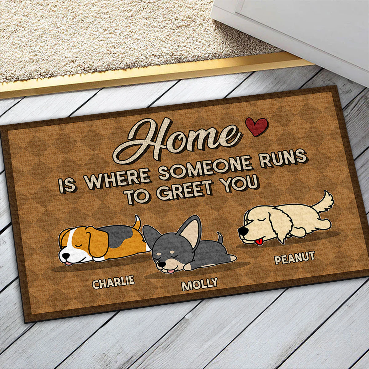 Home Is Where Someone Runs - Personalized Custom Doormat - Image 5