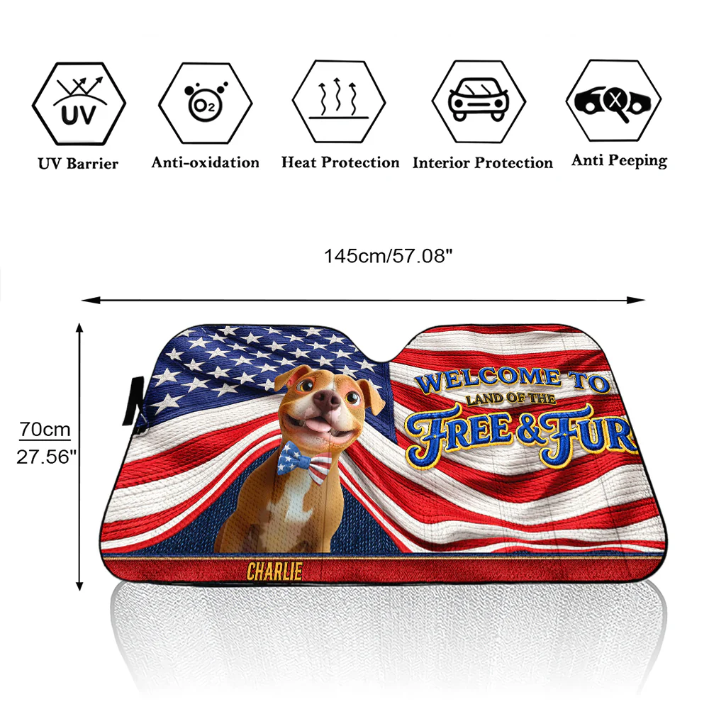 Home Of Freedom Since 1776 - Personalized Custom Car Sunshade - Image 4