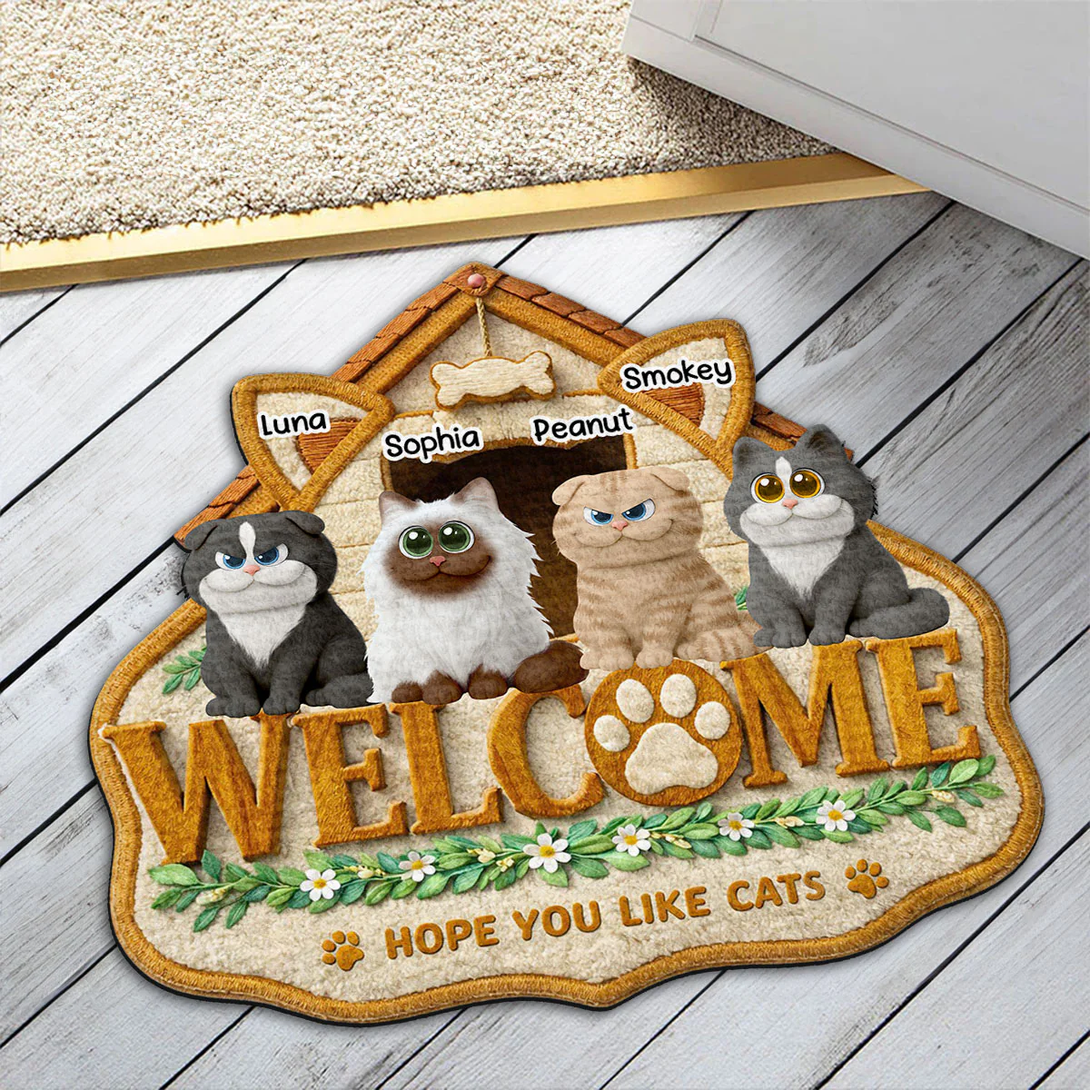 Home Right Here - Personalized Custom 3D Effect Doormat - Image 6