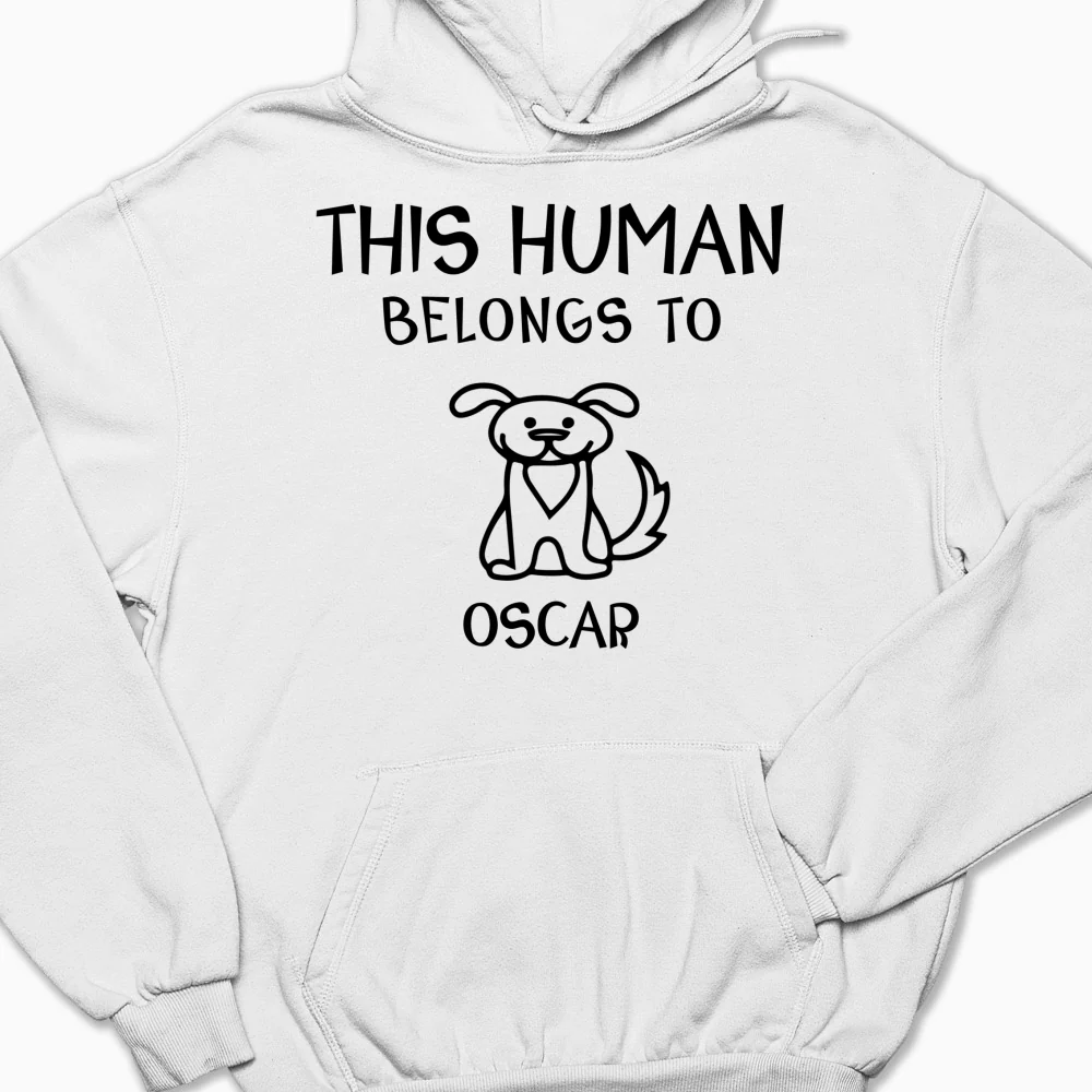 Human And Dog Line Cartoon - Personalized Custom Hoodie - Image 4