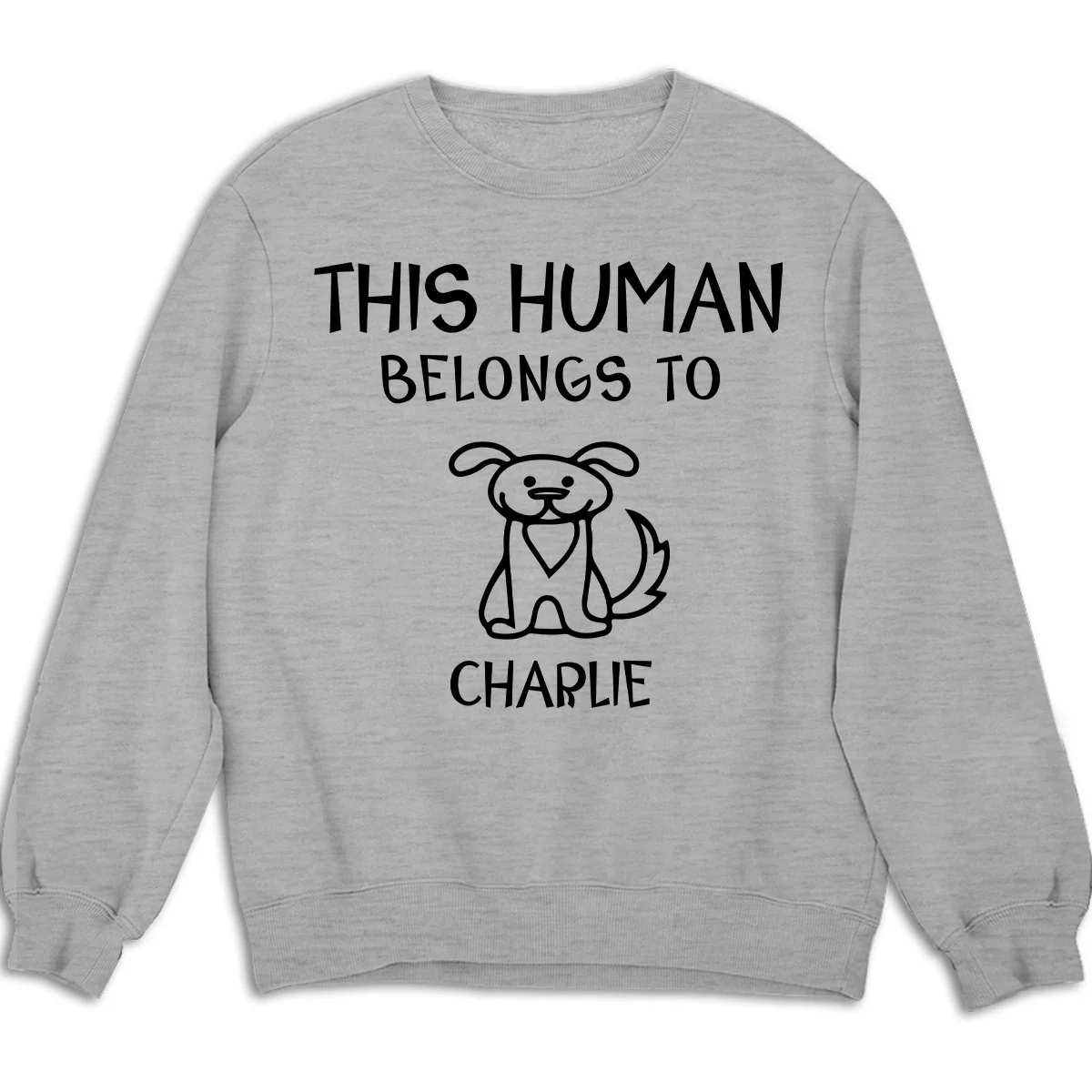Human And Dog Line Cartoon - Personalized Custom Sweatshirt
