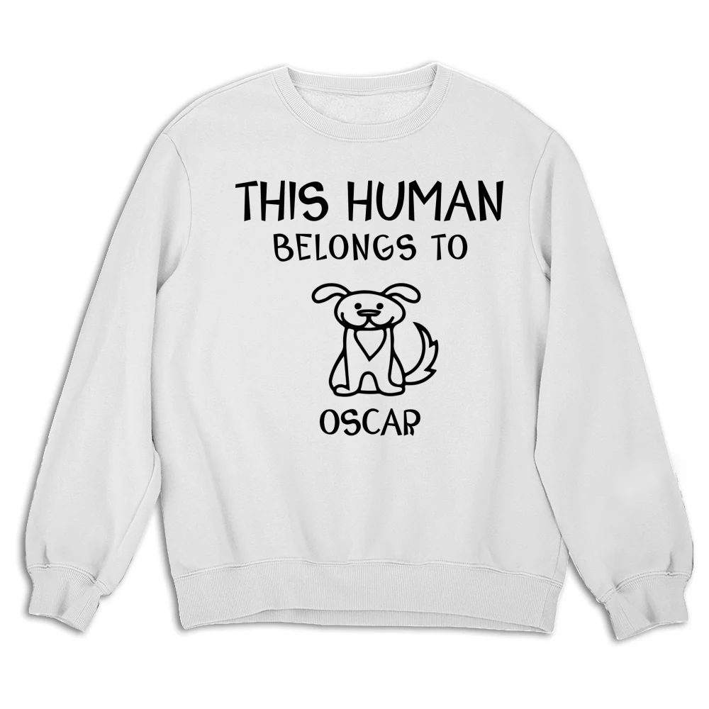 Human And Dog Line Cartoon - Personalized Custom Sweatshirt - Image 4