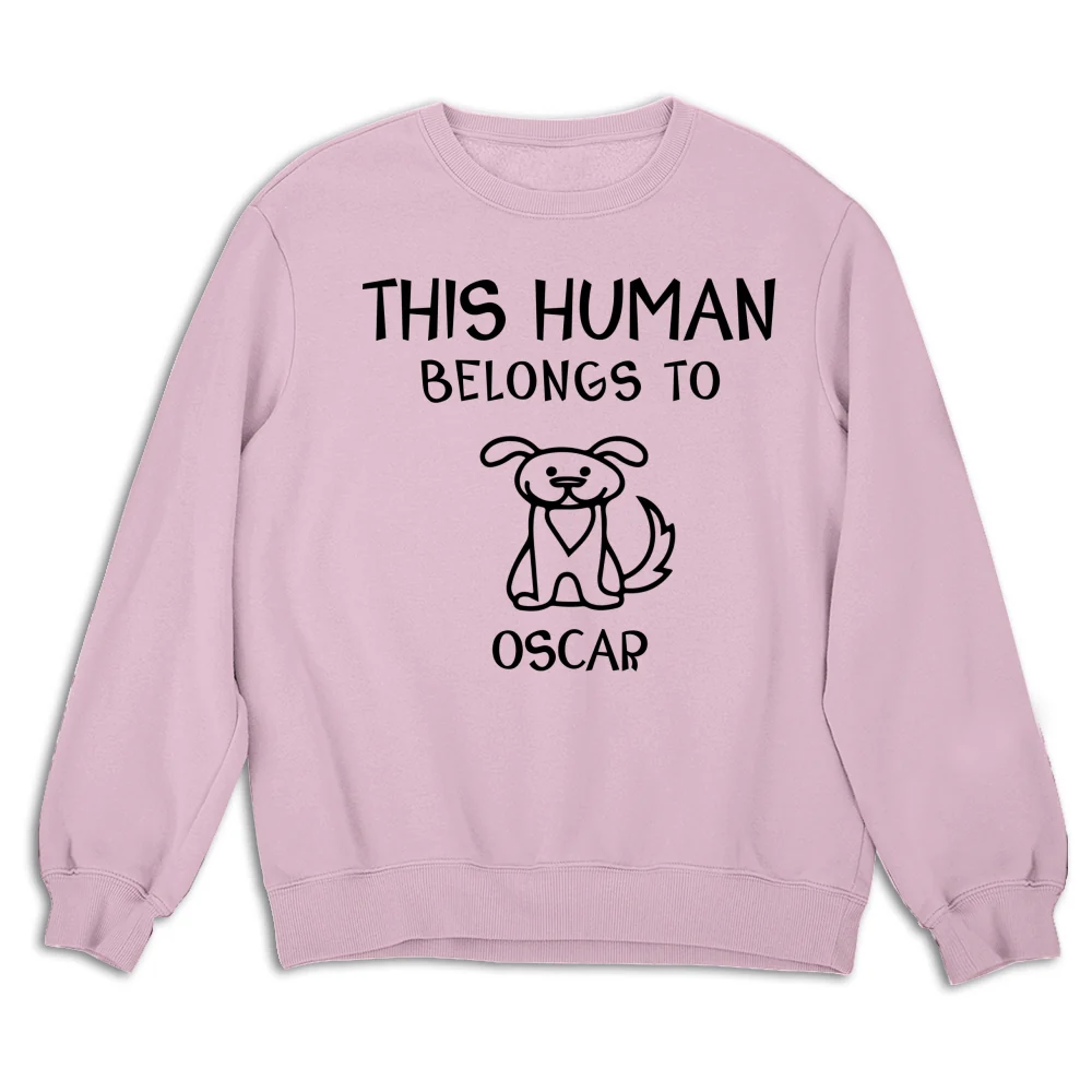 Human And Dog Line Cartoon - Personalized Custom Sweatshirt - Image 5