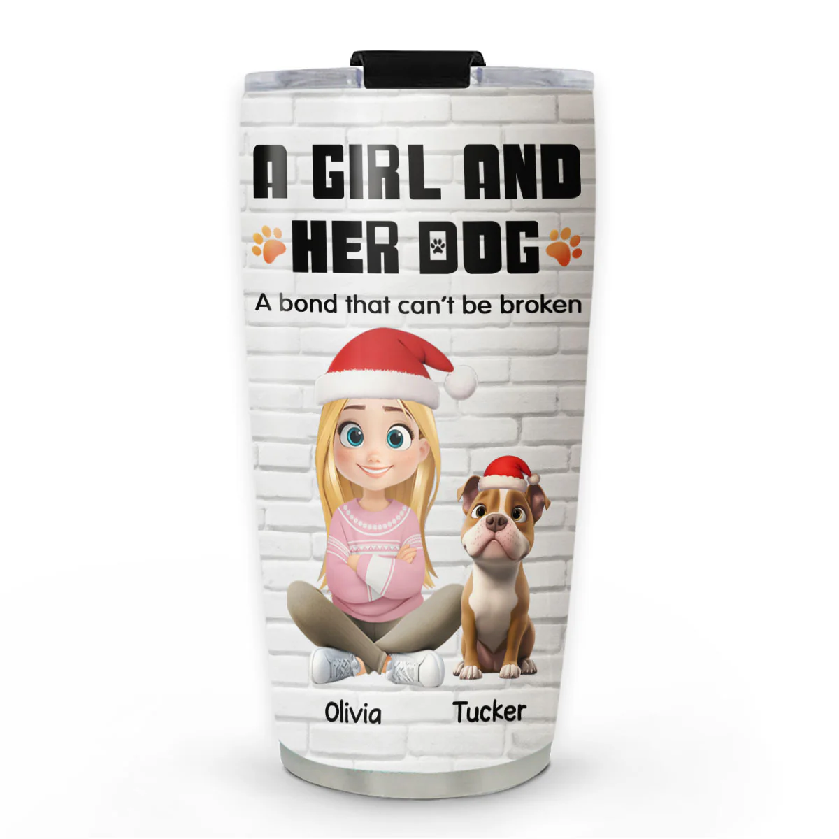 Human And Their Dog Cartoon Christmas Ver New - Personalized Custom Tumbler - Image 4