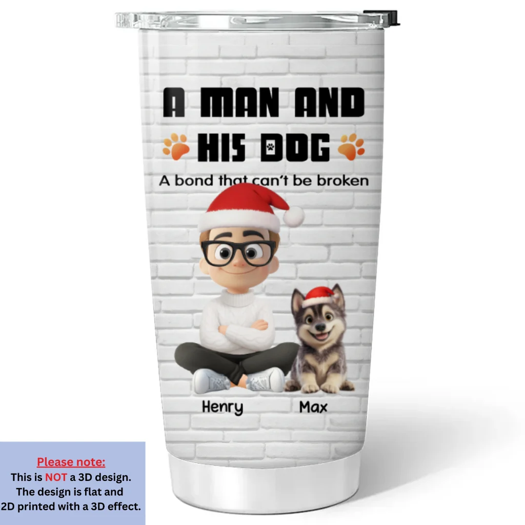 Human And Their Dog Cartoon Christmas Ver New - Personalized Custom Tumbler - Image 6