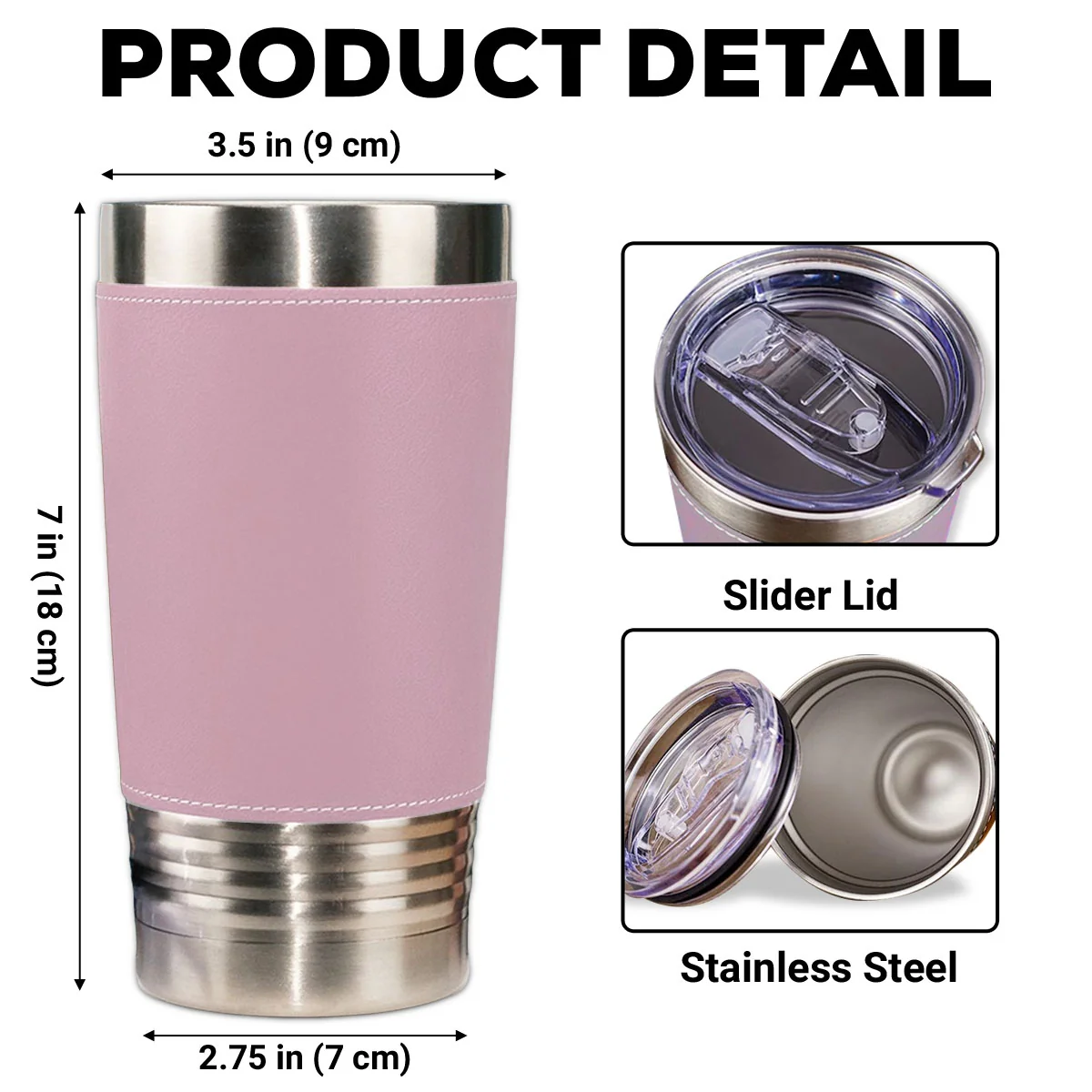 Human And Their Dog Cartoon Christmas Ver Woman Photo - Personalized Custom Pink Leather Tumbler - Image 3