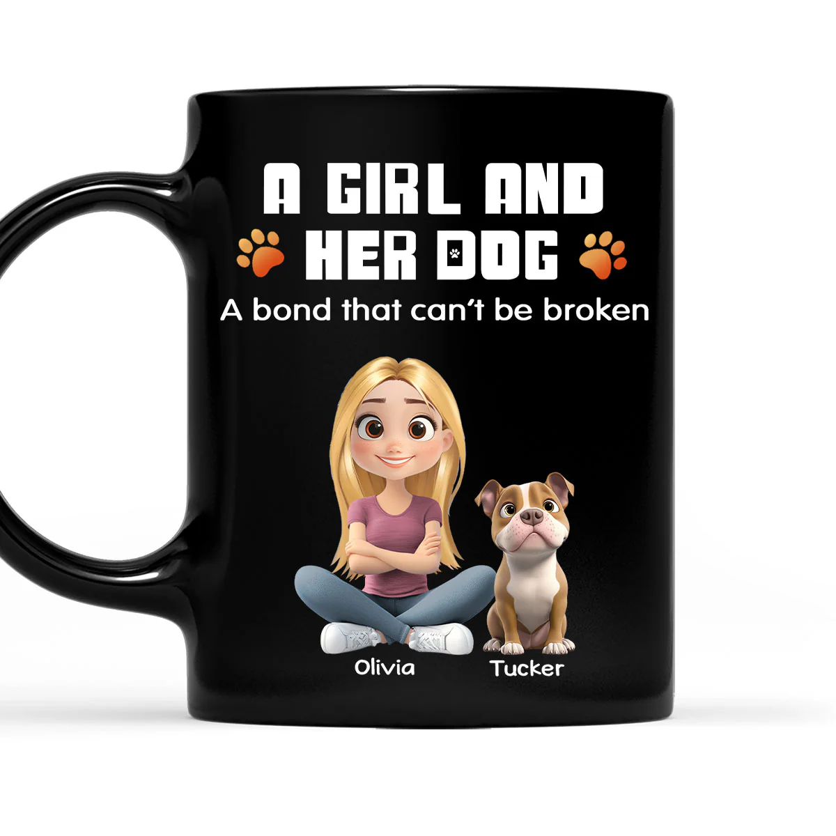 Human And Their Dog Cartoon Normal - Personalized Custom Coffee Mug