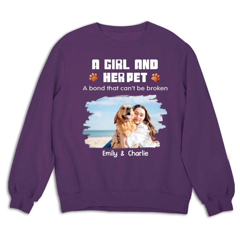 Human And Their Pet Cartoon Christmas Photo - Personalized Custom Sweatshirt - Image 6