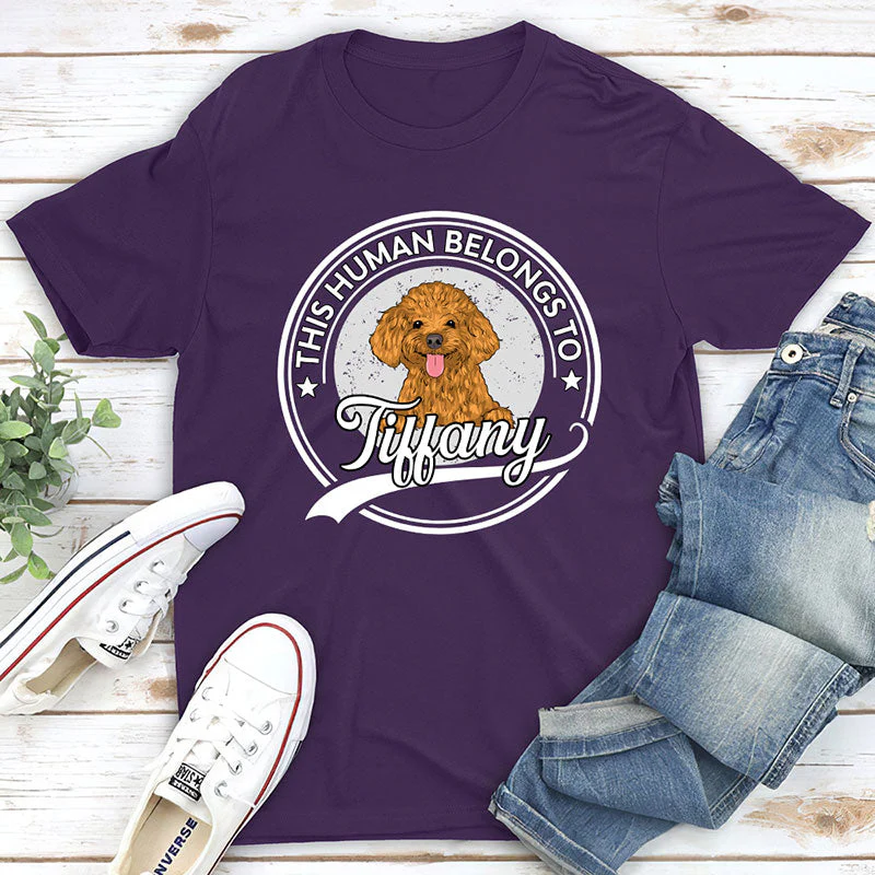 Human Belongs To Dog Version 2 - Personalized Custom Unisex T-shirt - Image 5