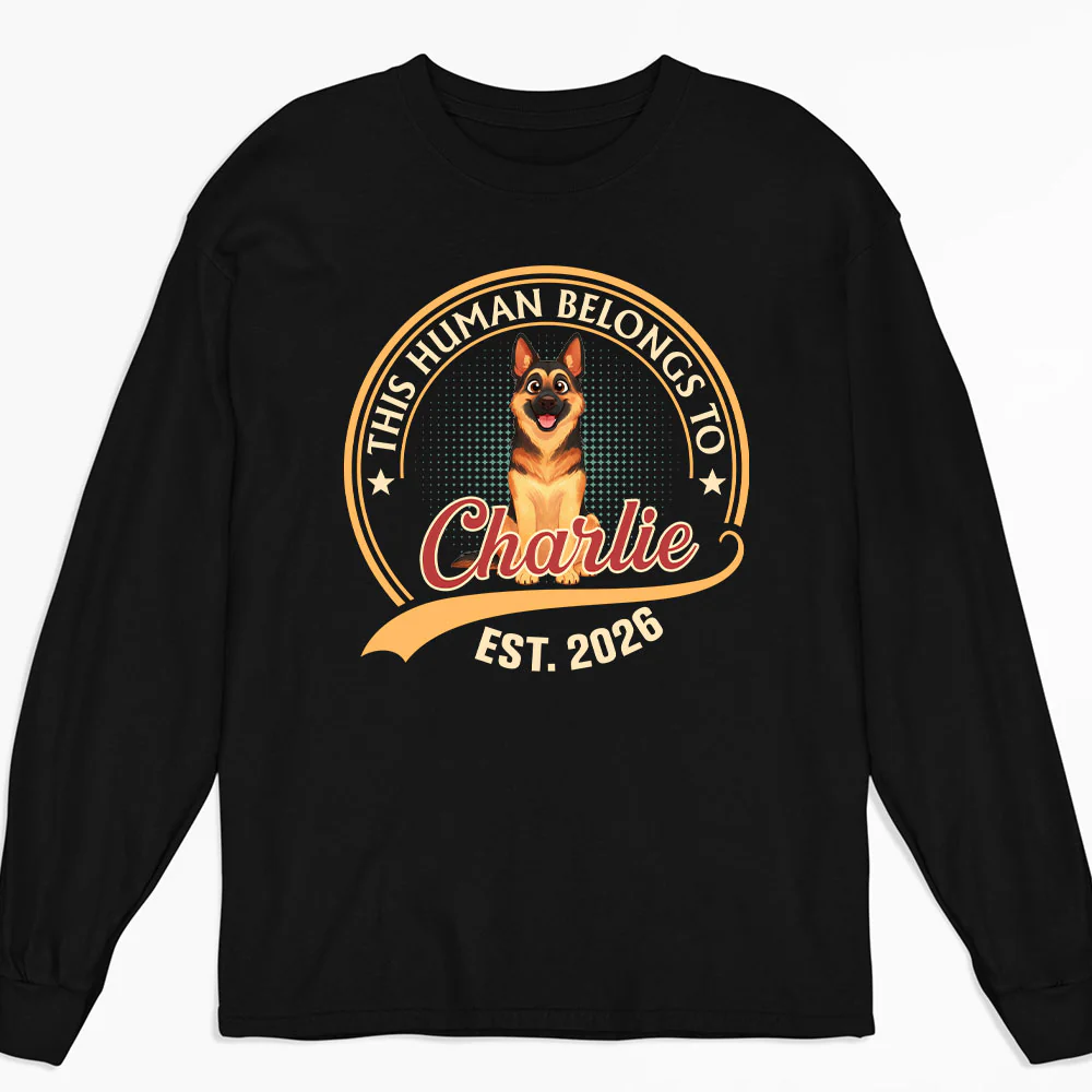 Human Belongs To Storybook Dog - Personalized Custom Long Sleeve T-shirt