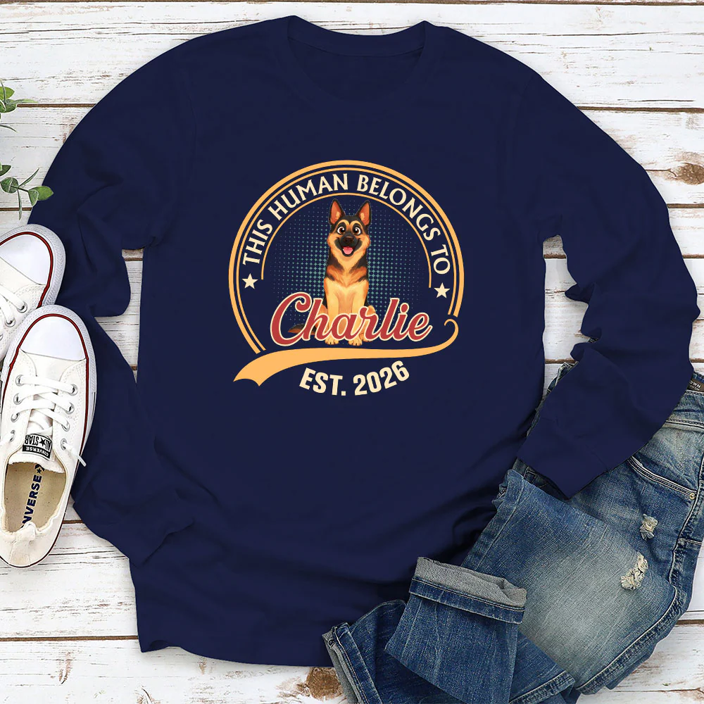 Human Belongs To Storybook Dog - Personalized Custom Long Sleeve T-shirt - Image 2