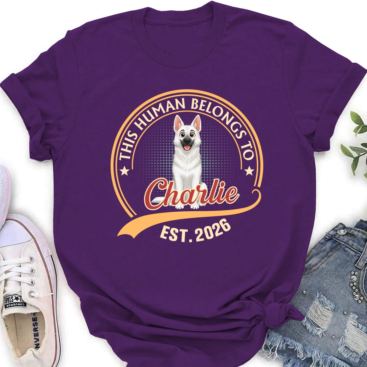 Human Belongs To Storybook Dog - Personalized Custom Women's T-shirt - Image 10