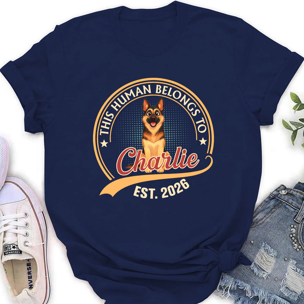 Human Belongs To Storybook Dog - Personalized Custom Women's T-shirt - Image 2