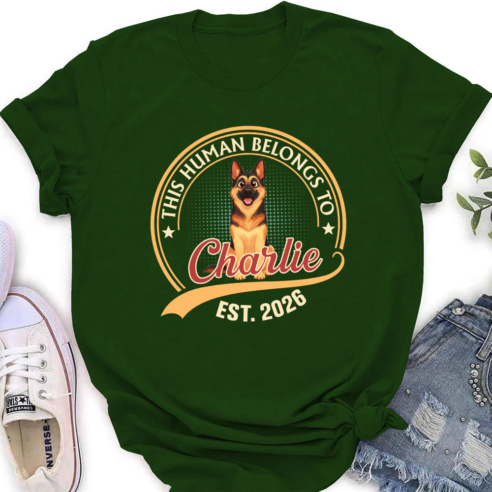 Human Belongs To Storybook Dog - Personalized Custom Women's T-shirt - Image 3