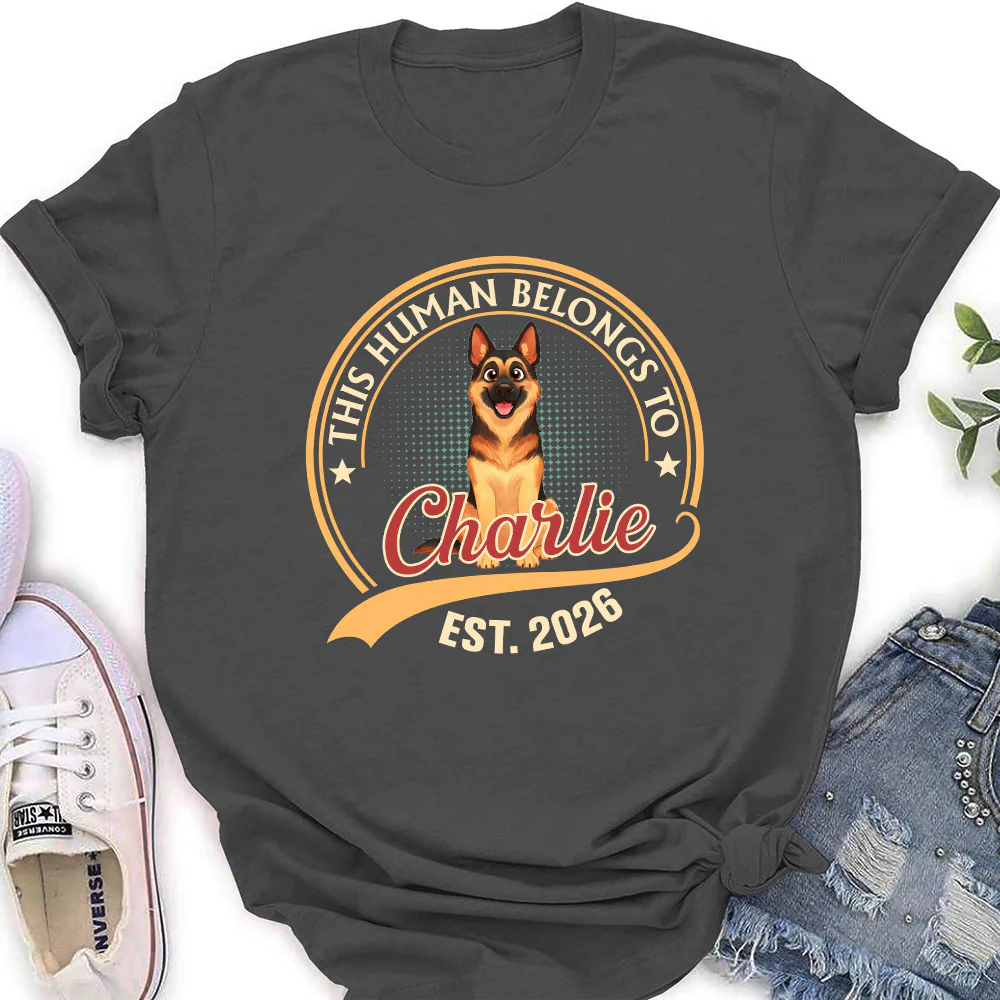 Human Belongs To Storybook Dog - Personalized Custom Women's T-shirt - Image 4
