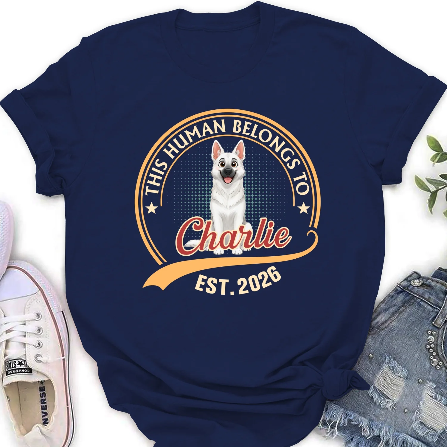 Human Belongs To Storybook Dog - Personalized Custom Women's T-shirt - Image 7