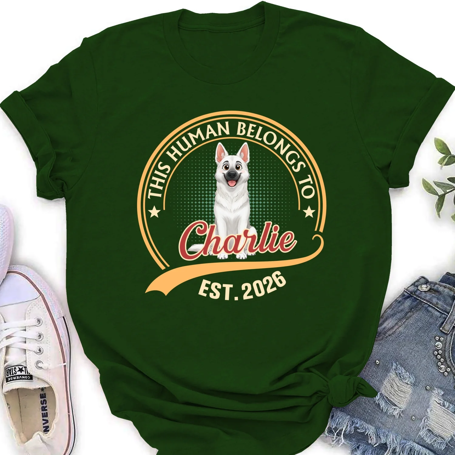 Human Belongs To Storybook Dog - Personalized Custom Women's T-shirt - Image 8