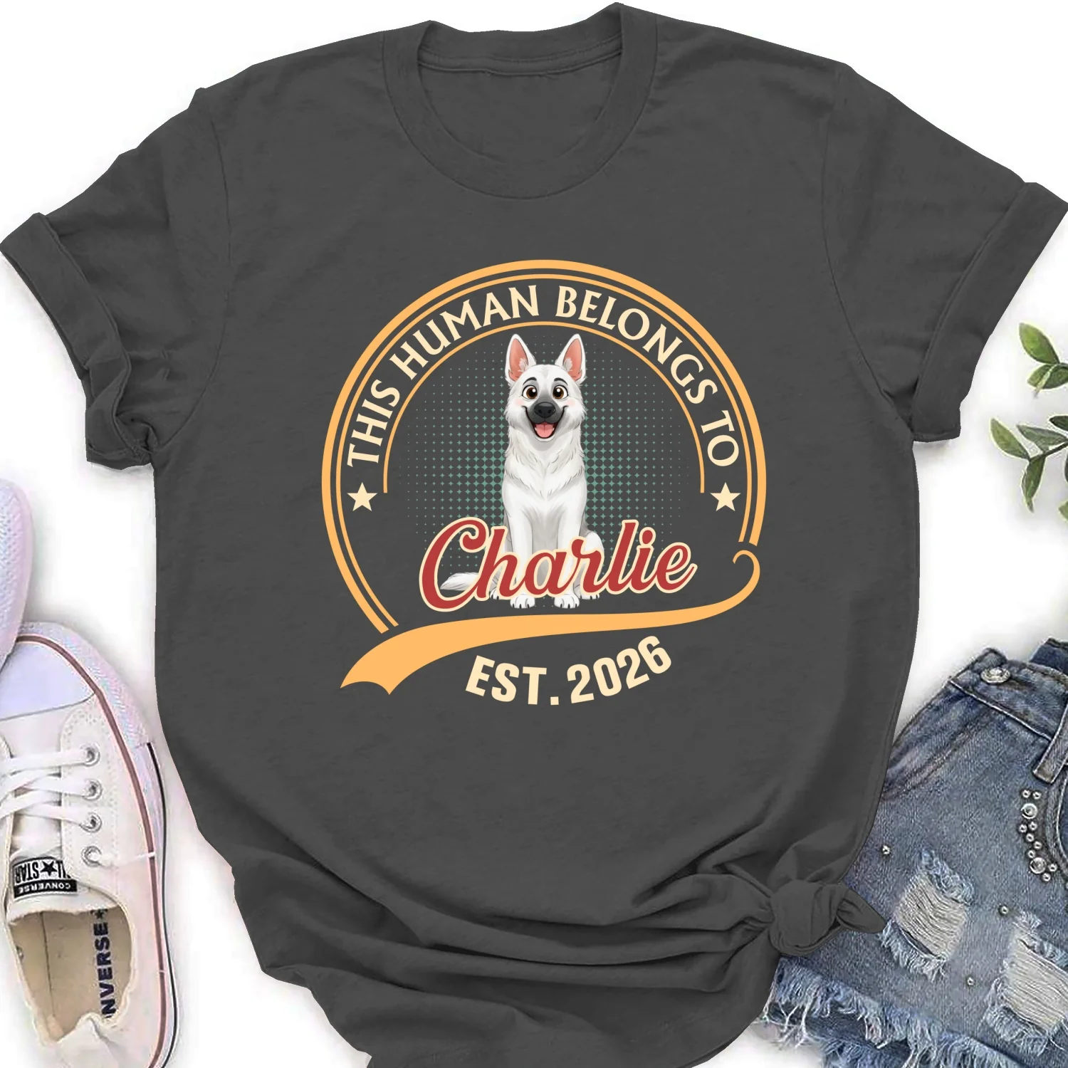 Human Belongs To Storybook Dog - Personalized Custom Women's T-shirt - Image 9
