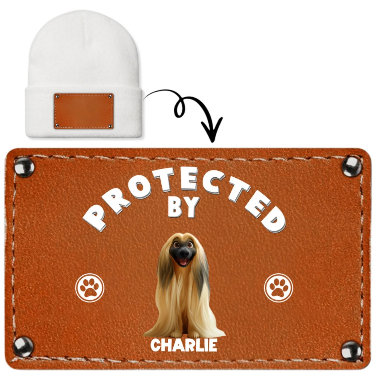 Human Protected By Dogs - Personalized Custom Beanie - Image 6