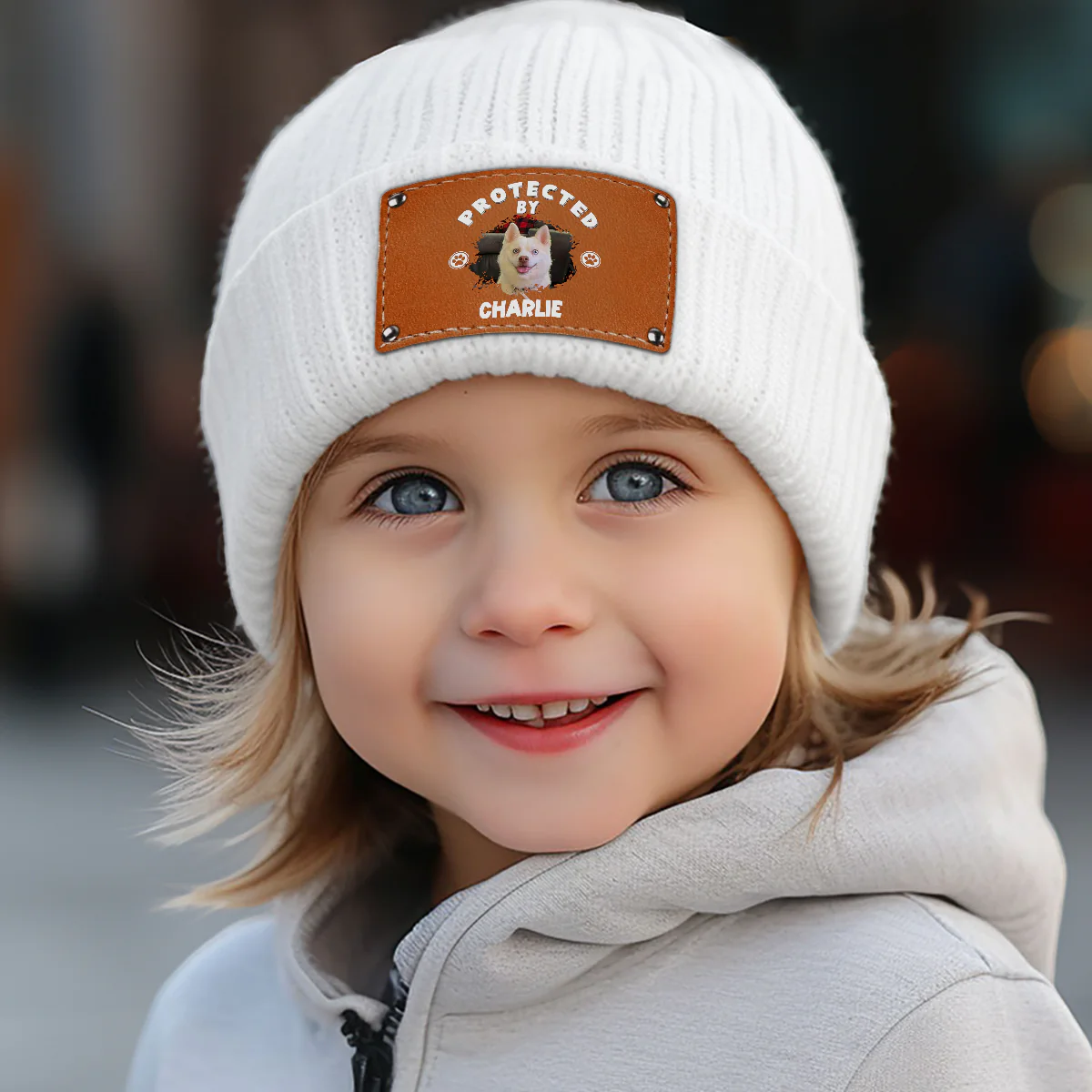 Human Protected By Dogs Photo - Personalized Custom Beanie - Image 2
